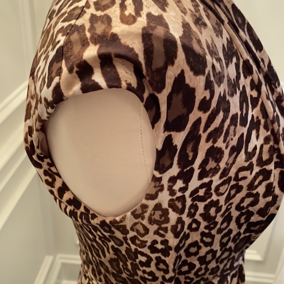London Times Leopard Cap Sleeve Midi Dress - Picture 4 of 8
